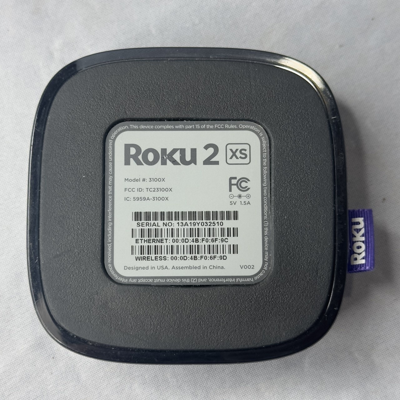 Roku 2 XS Model 3100X HD Streaming Media Player Ethernet USB MicroSD Black