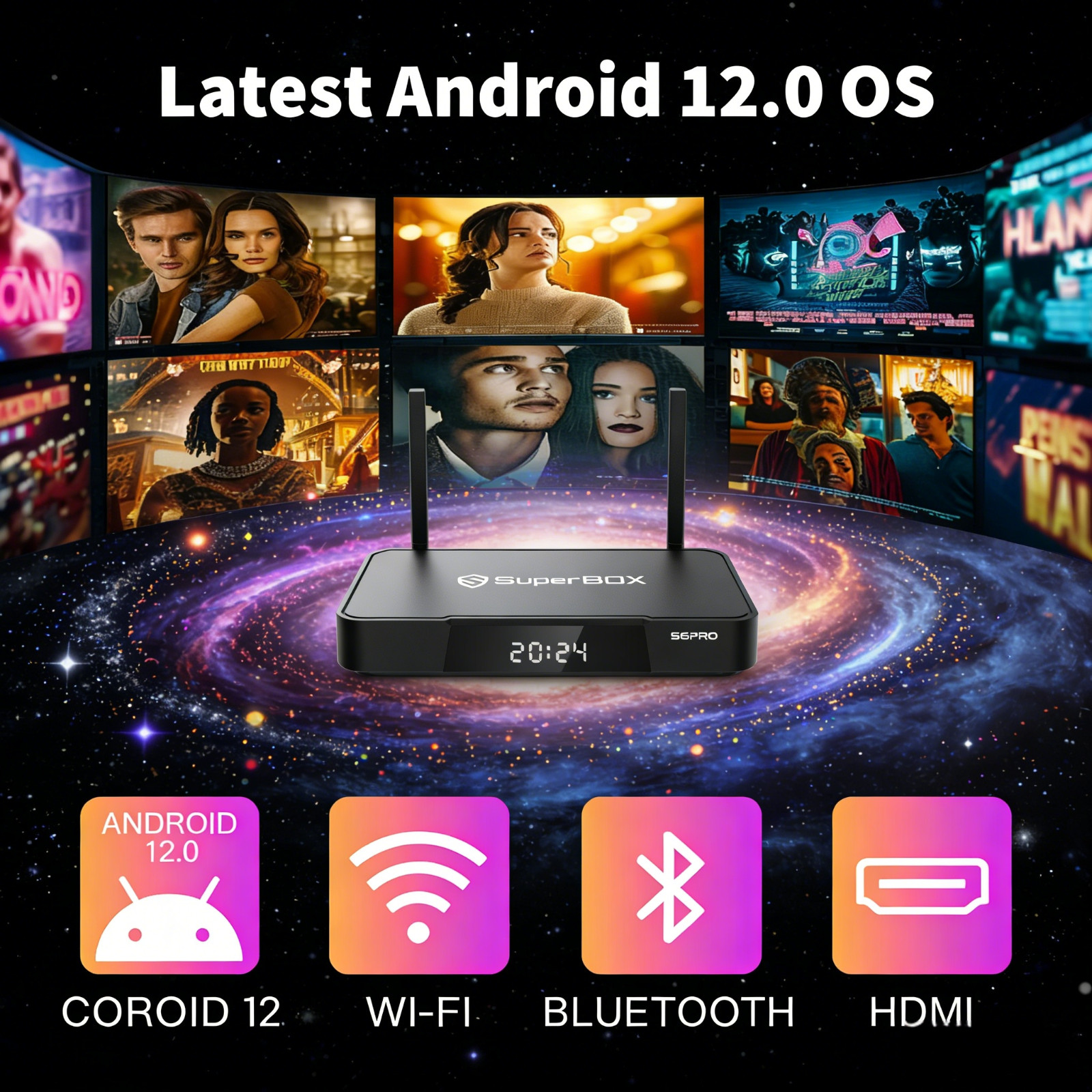 SuperBo S6 Pro Home Entertainment Android Box Dual Band WiFi 6 HDR10 Bluetooth V