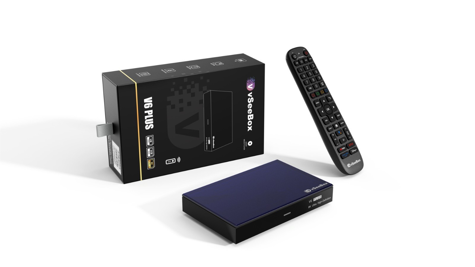 vSeeBox V6 Puls Smart TV Box 8K UHD Media Player Dual Band WiFi Bluetooth