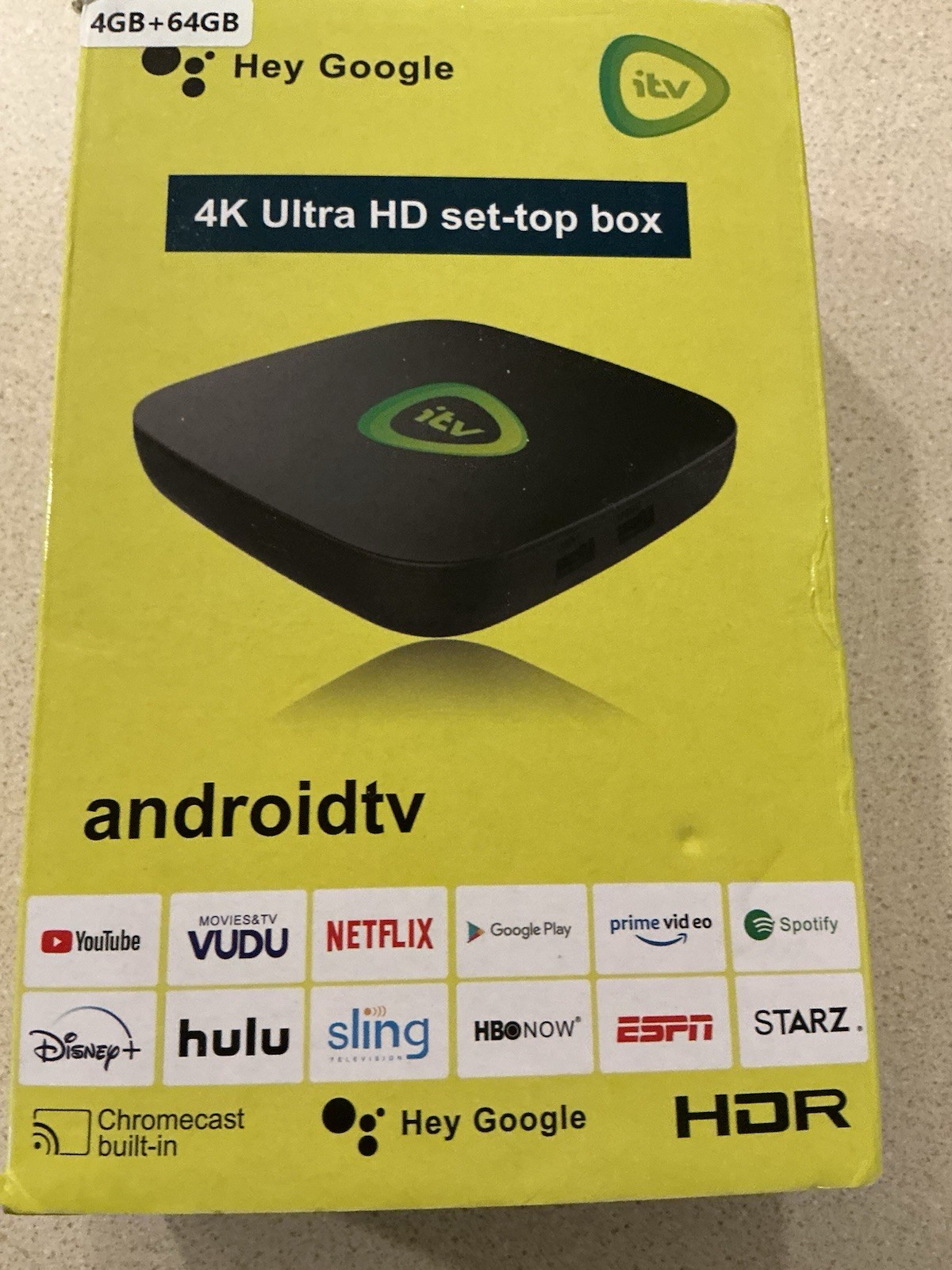 Hey Google 4K Ultra HD Set-top Box Android Tv HDR New In Box
