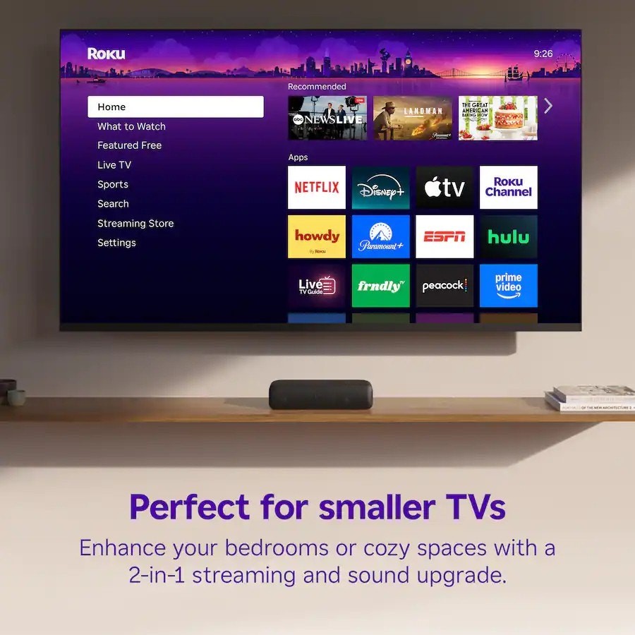 Roku Streambar SE 4K HDR Streaming Media Player & Compact Soundbar Black