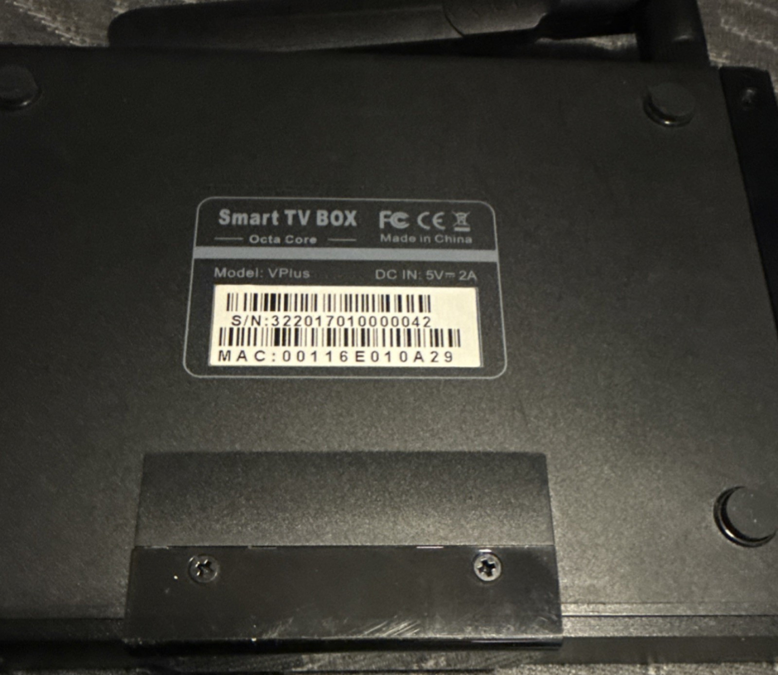 Smart VPlus Octa Core TV Box, Wi-Fi, Ethernet, HDMI, USB, Black