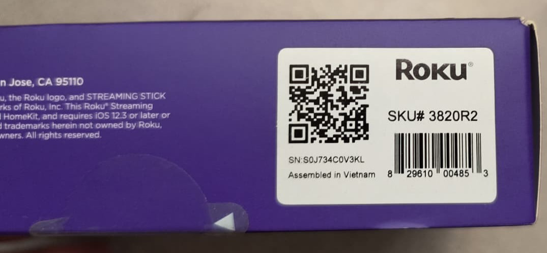 Roku Streaming Stick 4K 3820 HDR Media Streamer – New , X1