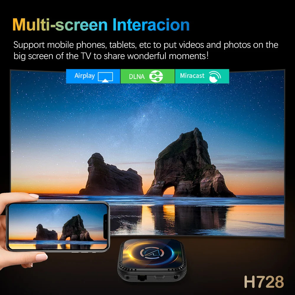 VONTAR H728 Android 14 TV Box 8K 4K 4GB RAM 32GB/64GB Gigabit LAN WiFi 6