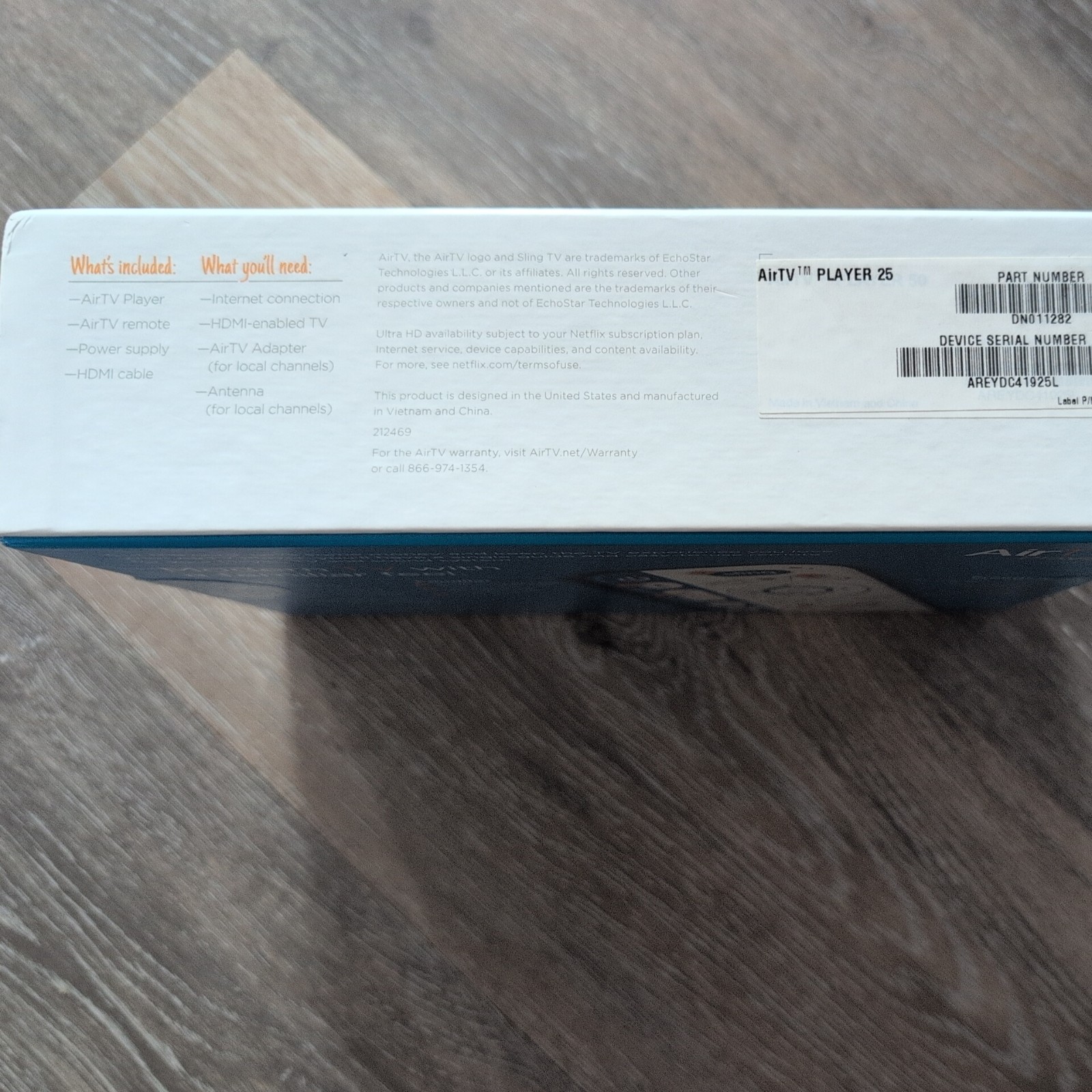 AirTV Player New In Box , Google Play, Netflix, Sling, Streaming Device