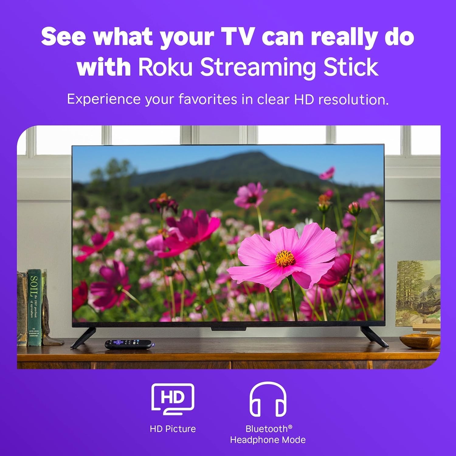 Roku 3840R Streaming Stick HD Media Player with Voice Remote – 2025 Model