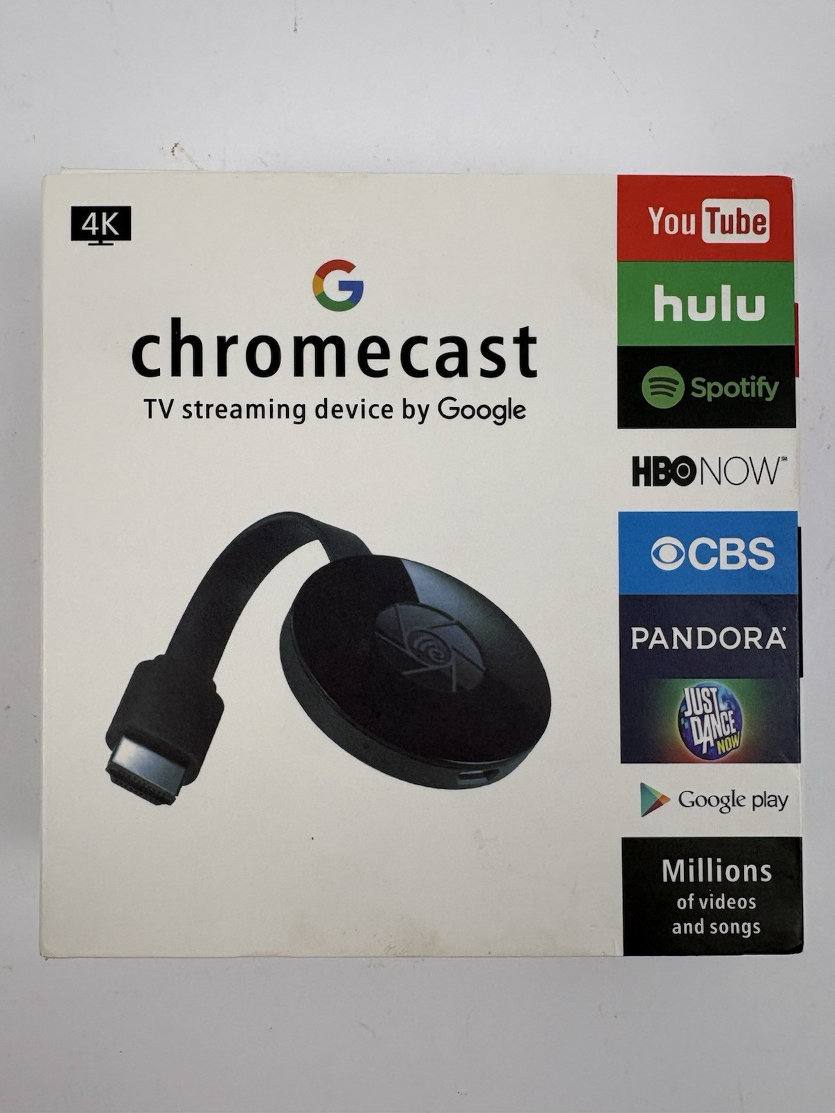 Google Chromecast 4K TV Streaming Device Black Used (no cube)