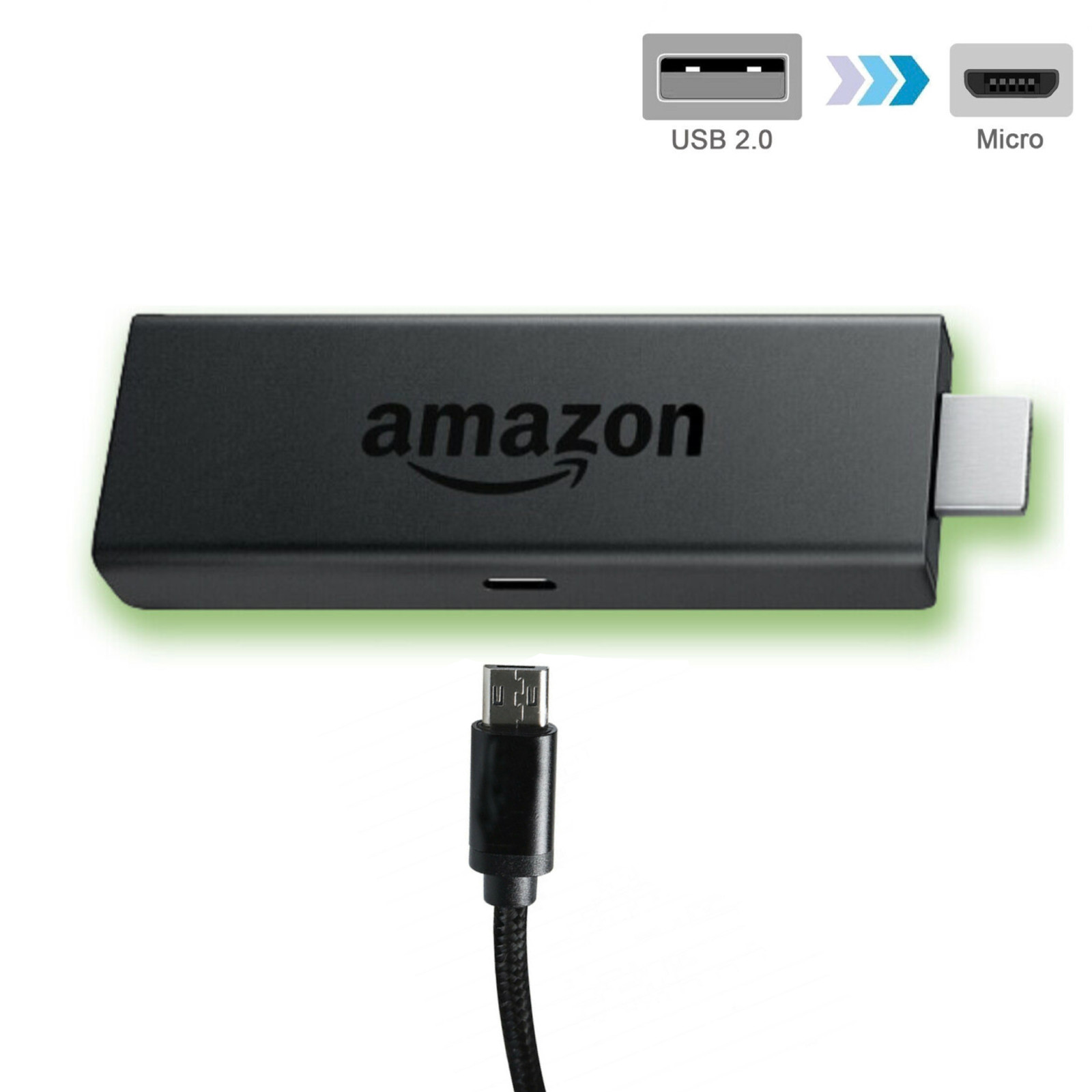 For Amazon Fire TV Stick Firestick Power Cord Cable USB Adapter & for Roku HD 4K