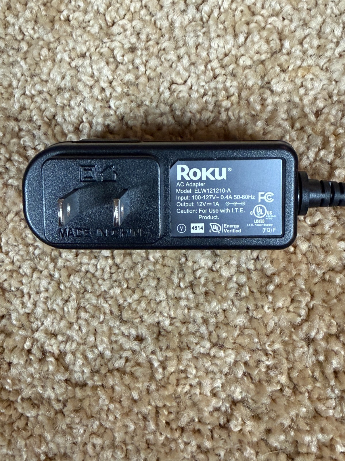 Roku 3 Streaming Player Model 4200X w/ Power Cable And Remote (Tested & Works)