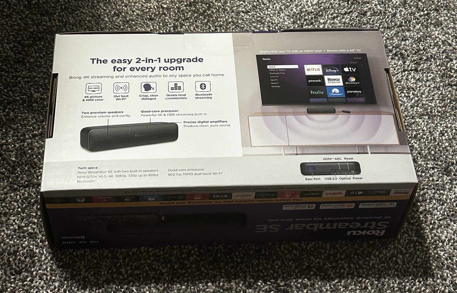 Roku Streambar SE Bluetooth Media Streamer HD/4K/HDR Black