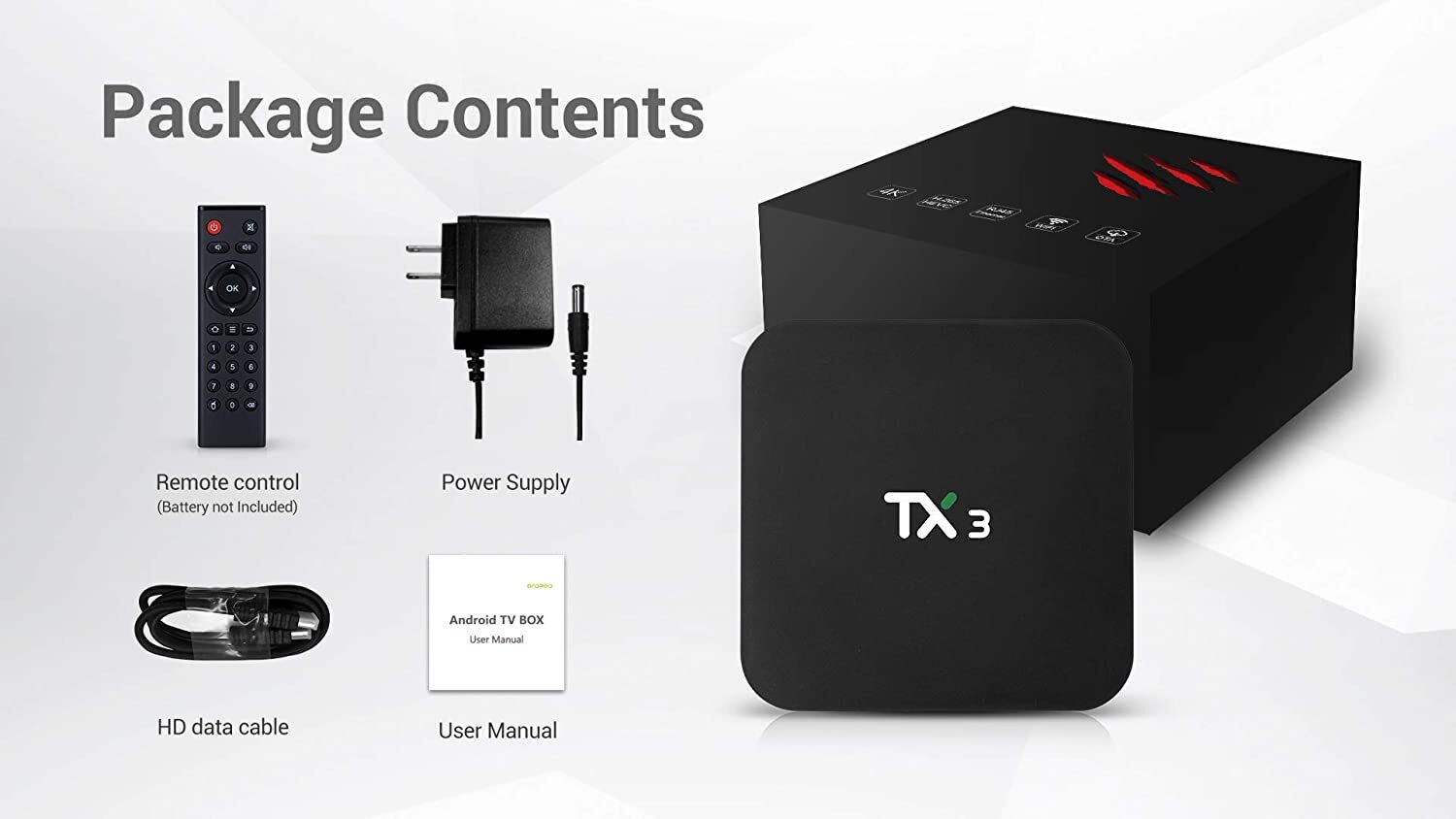 Amlogic S905X3 Android 9.0 TX3 4GB DDR3 RAM 64GB ROM TV Box Android TV Box 4K