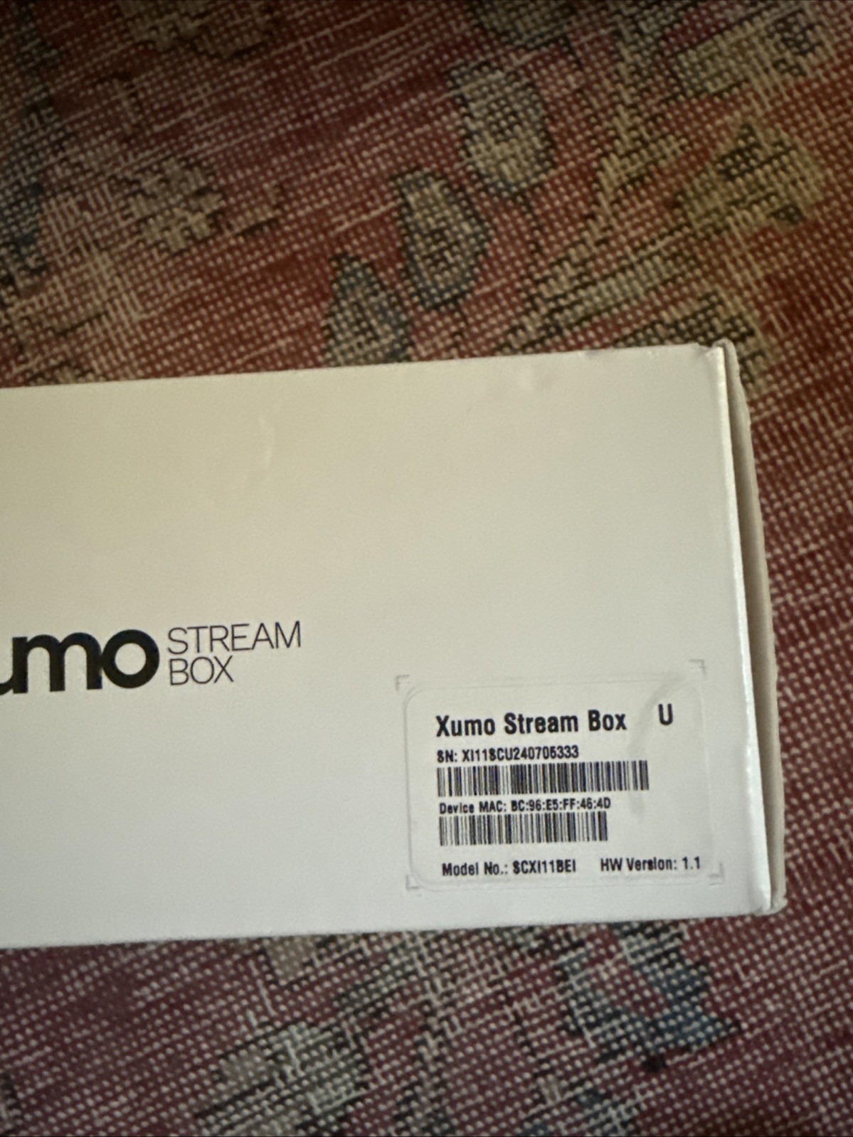 Xumo Stream Box 4K UHD Streaming Device (Version 1.1, SCXI11BEI) Brand New