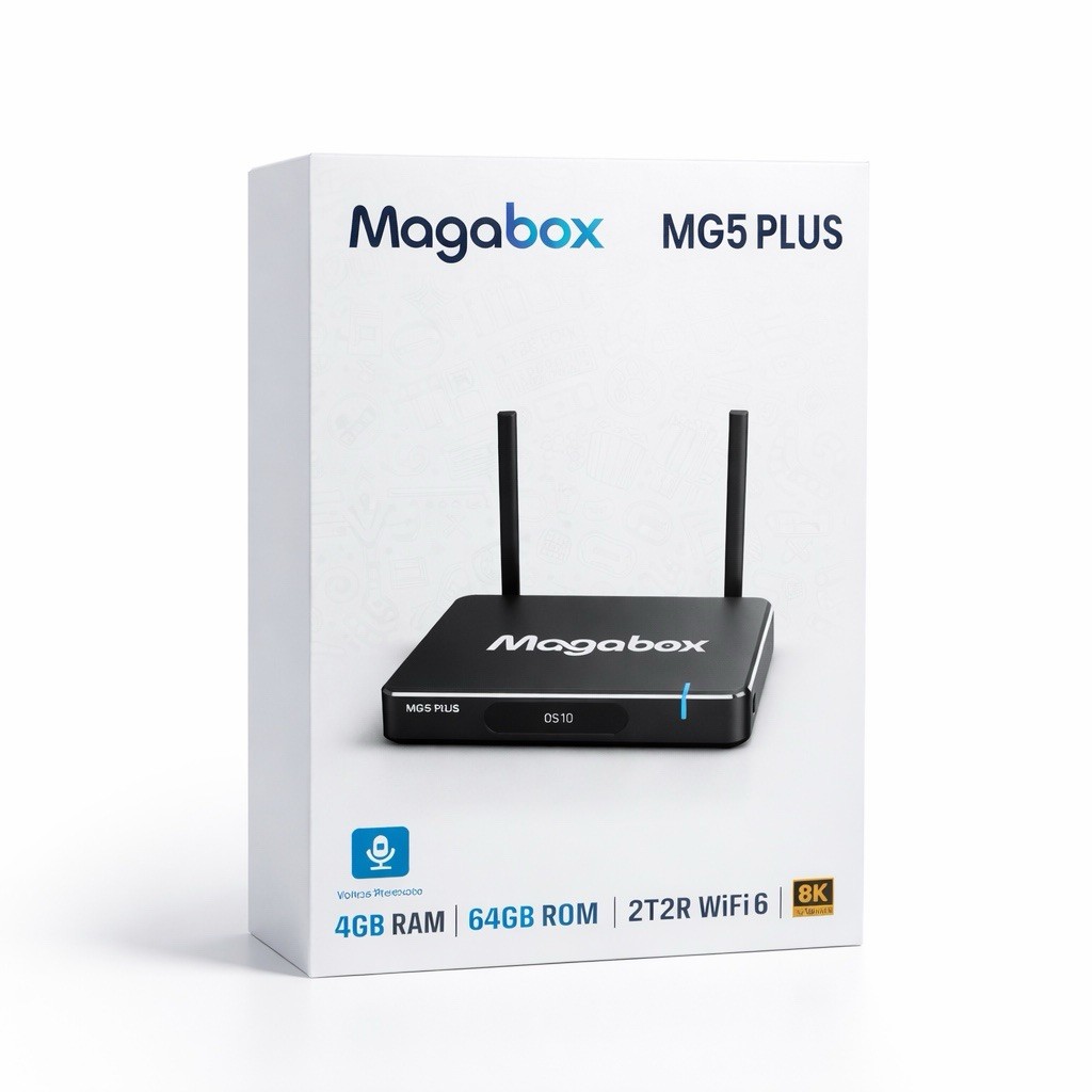 Magabox MG5 PLUS 8K Media Streamer Wi-Fi 6 4GB RAM 64GB Voice Remote OS10