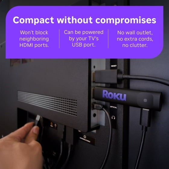 Roku Streaming Stick HD Voice Remote Bluetooth Streaming Device for TV