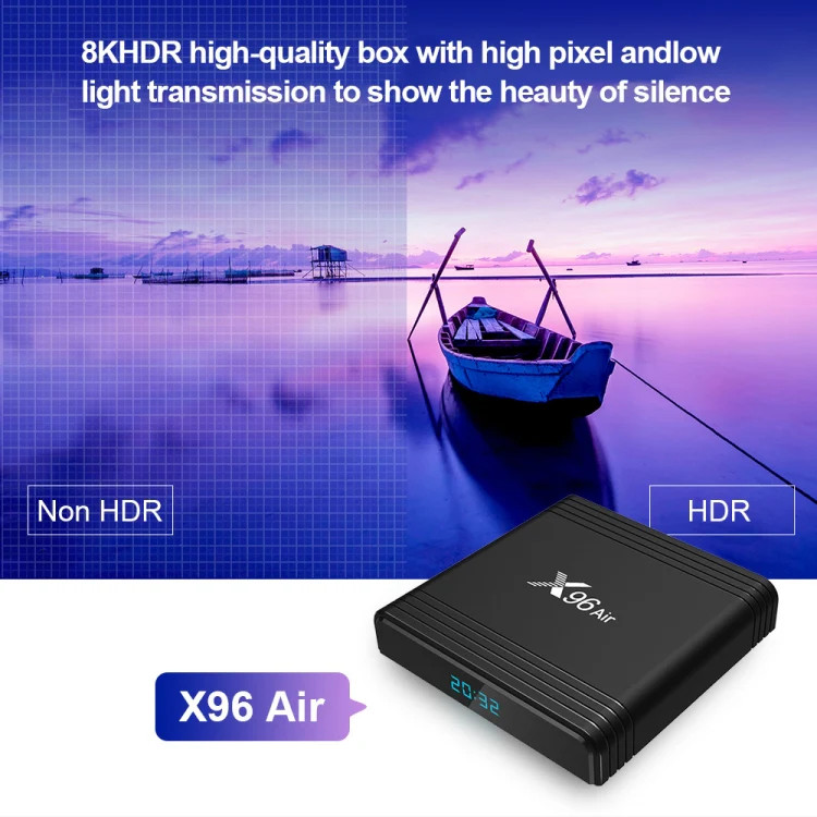 X96 Air 8K Smart TV BOX Android 9.0 Media Player with Remote Control, Quad-core