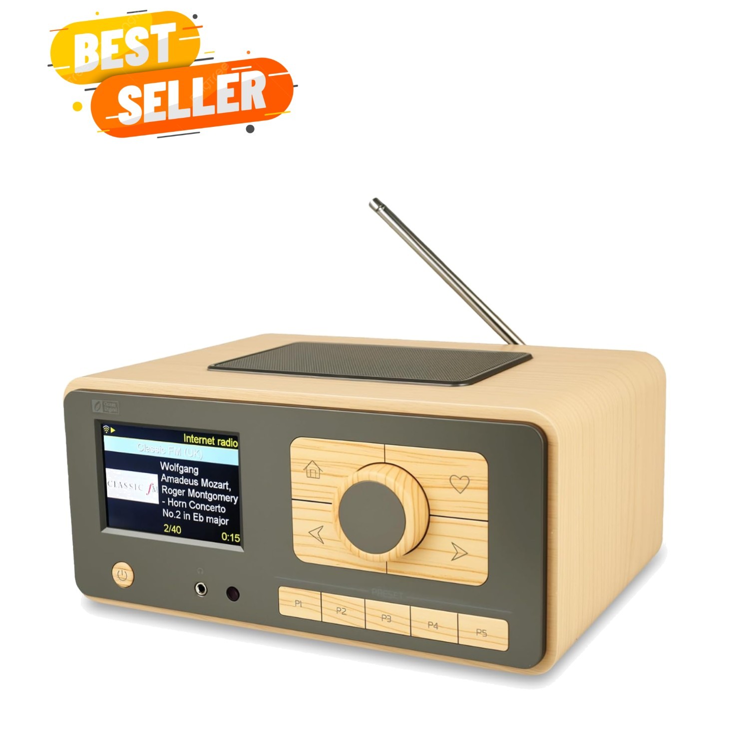 Ocean Digital WR-393 WiFi Internet Radio with FM, Podcast, Bluetooth Speaker,…