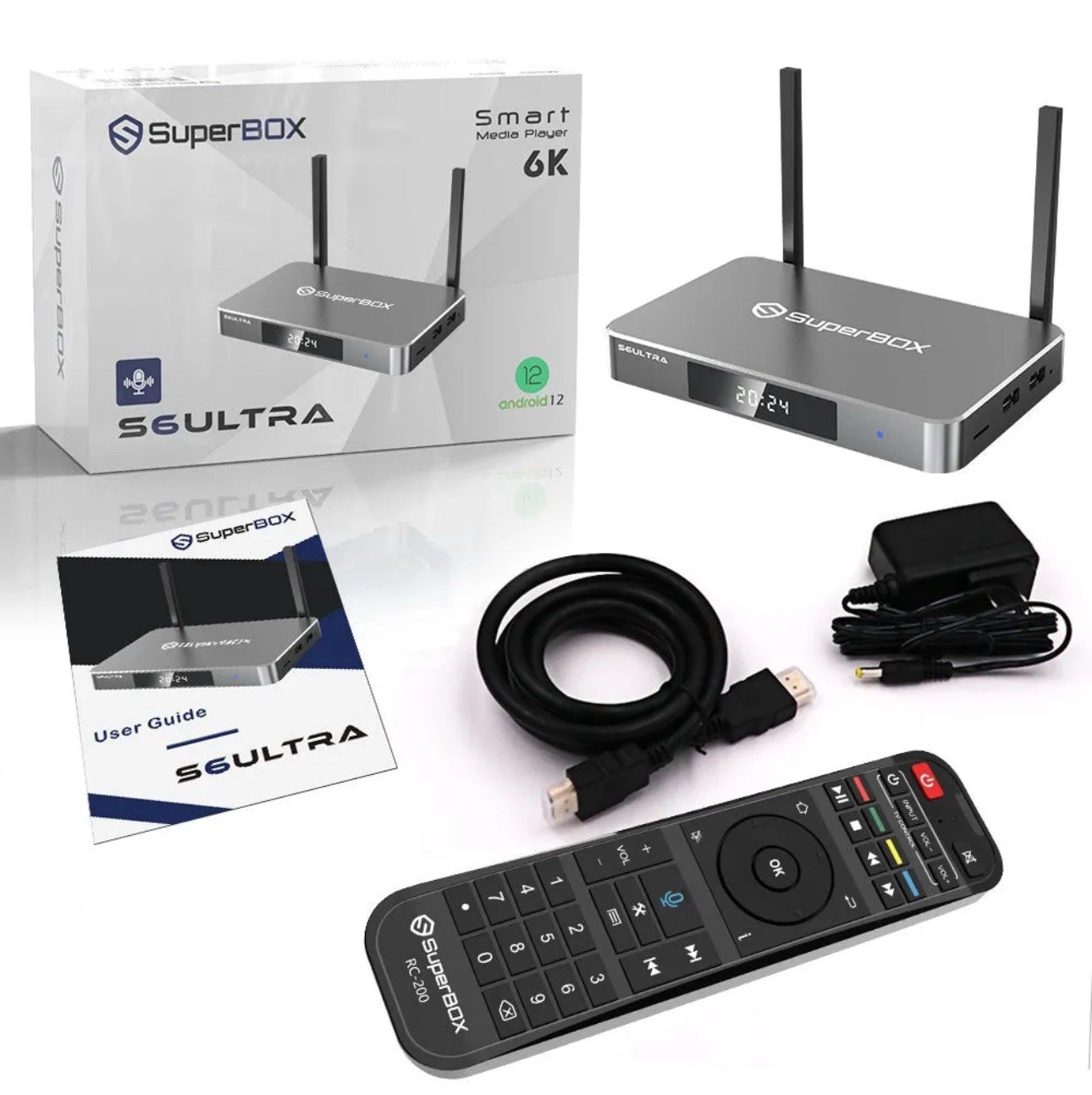 SuperBOX S6 Ultra Android TV Box 4K -NEW!-128GB Dual WiFi Bluetooth Voice Remote