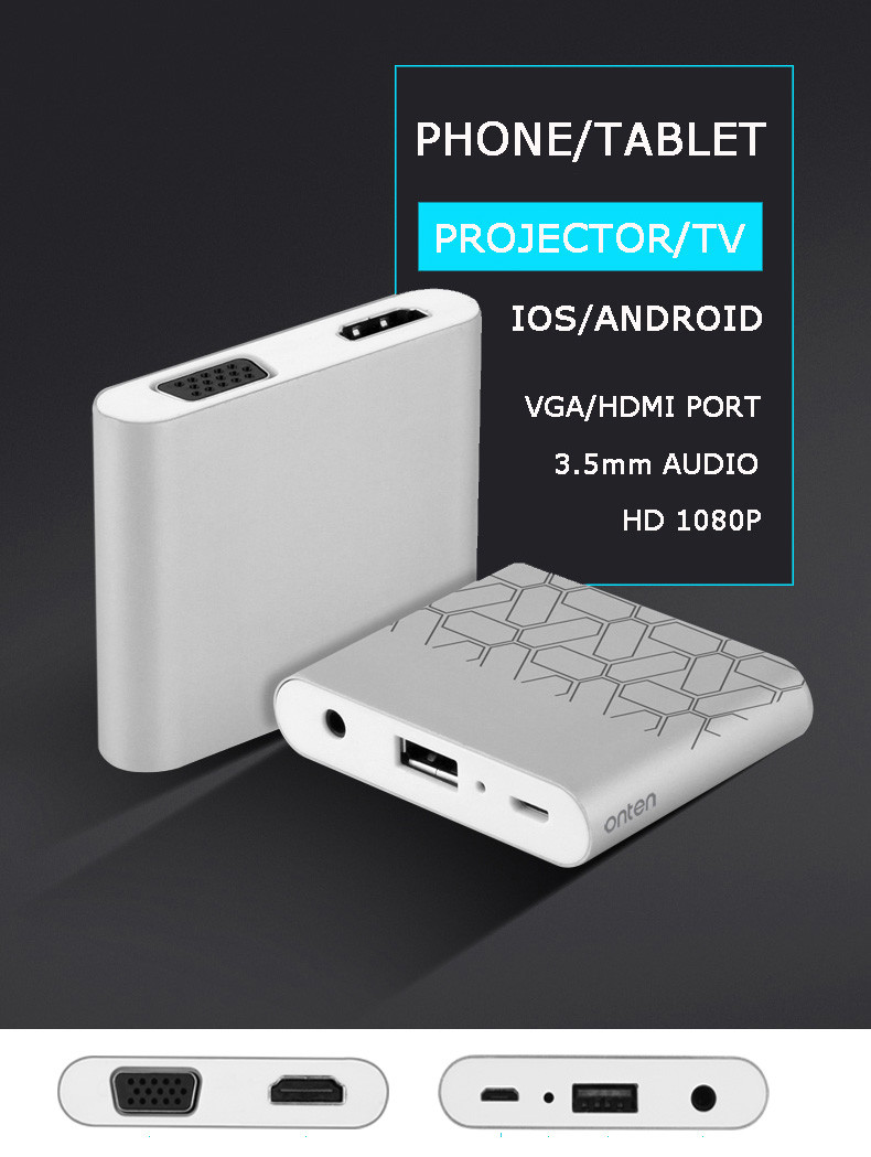 Metal Ezcast 1080P Screen Android IOS Phone to HDMI/VGA Adapter Convertor