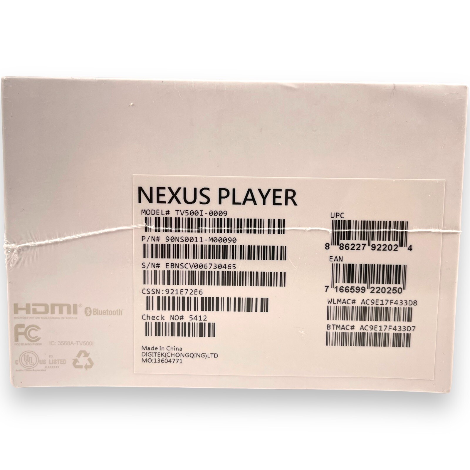 ASUS Nexus Player Streaming Media HD 1080p TV500I Android WiFi Streamer New