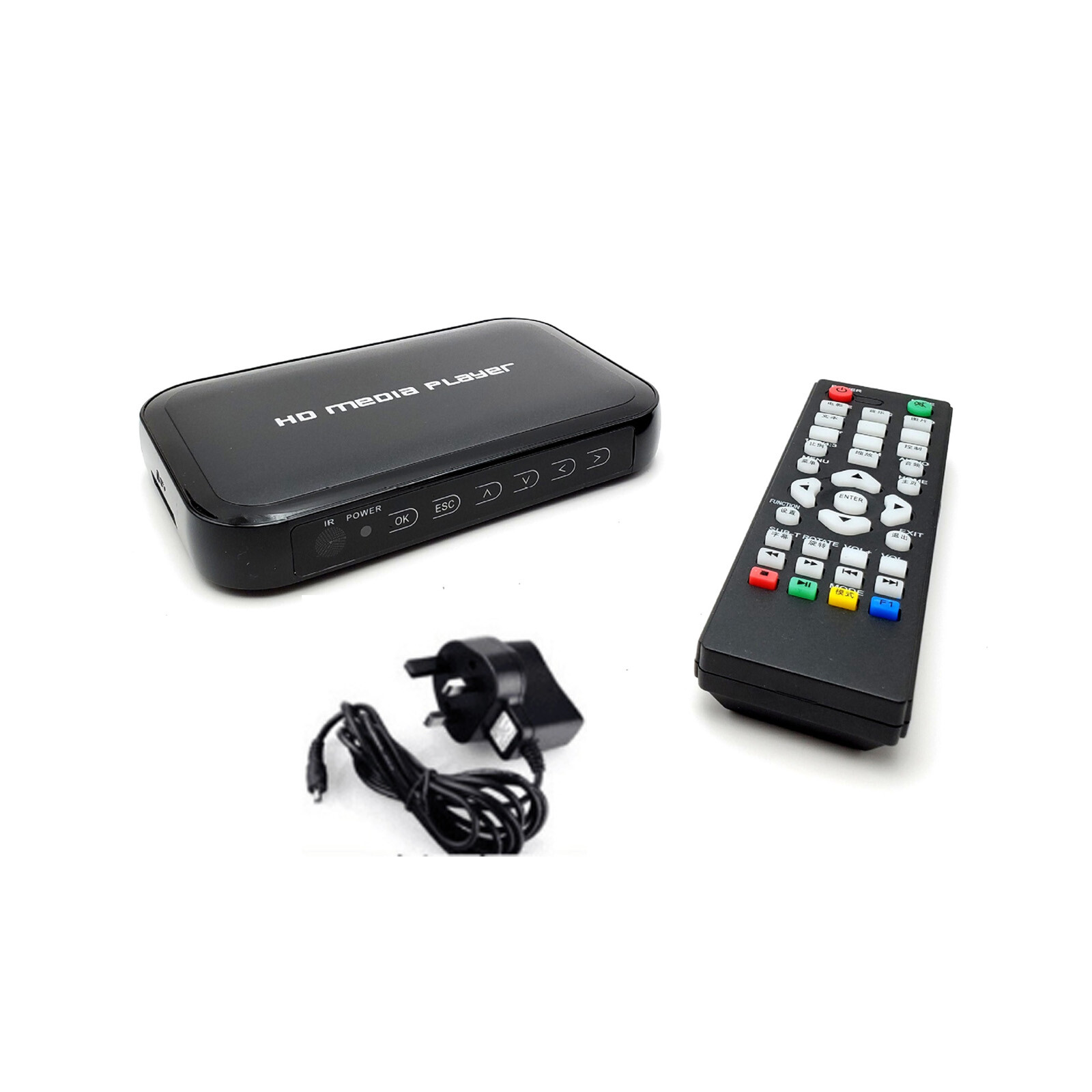 SD USB MMC HDMI VGA AV YPbPr 1080p Multi TV Media Player + IR Fernbedienung
