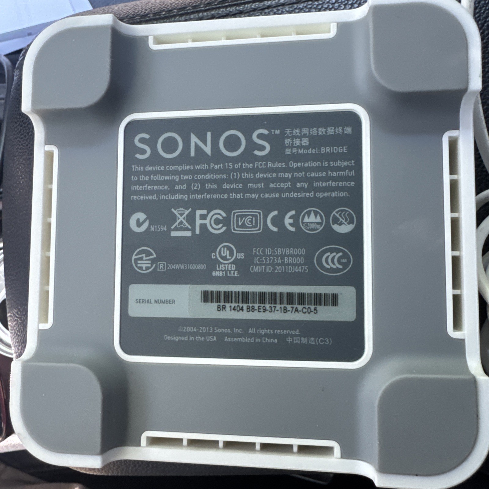 Sonos Connect Bridge (white) excellent with its adapter-excellent