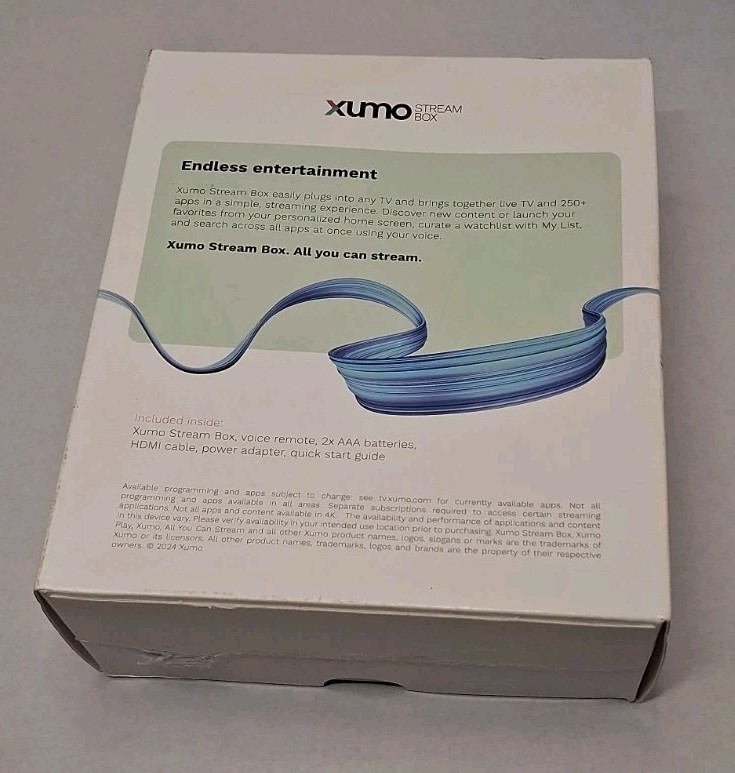 Xumo Stream Box 4K Streaming Device HW Version 1.1 Model ESST11AEI Open Box