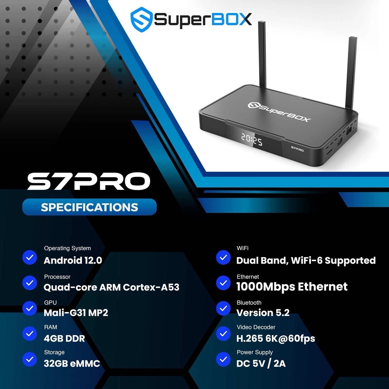 SuperBox S7 Pro 6K Ultra HD ALL CHANNEL Authorized Distributor Same Day Shipping
