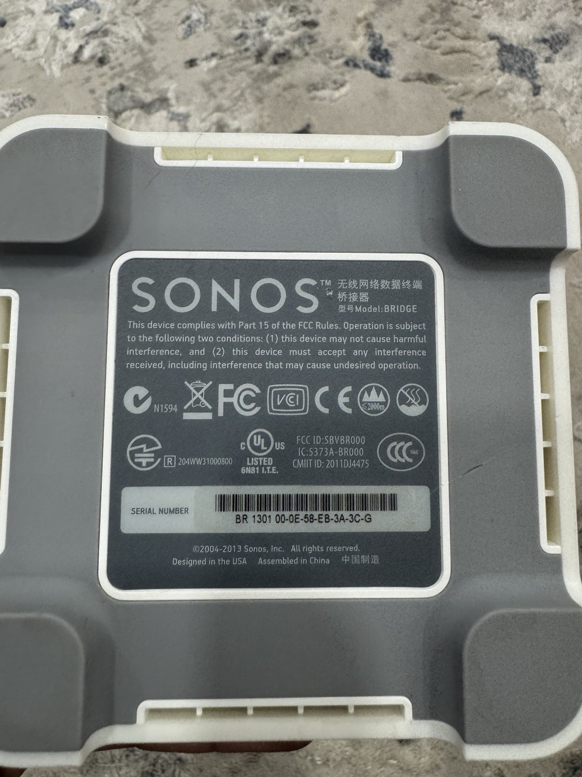 Sonos Connect Bridge (White) in Excellent Condition without Adapter