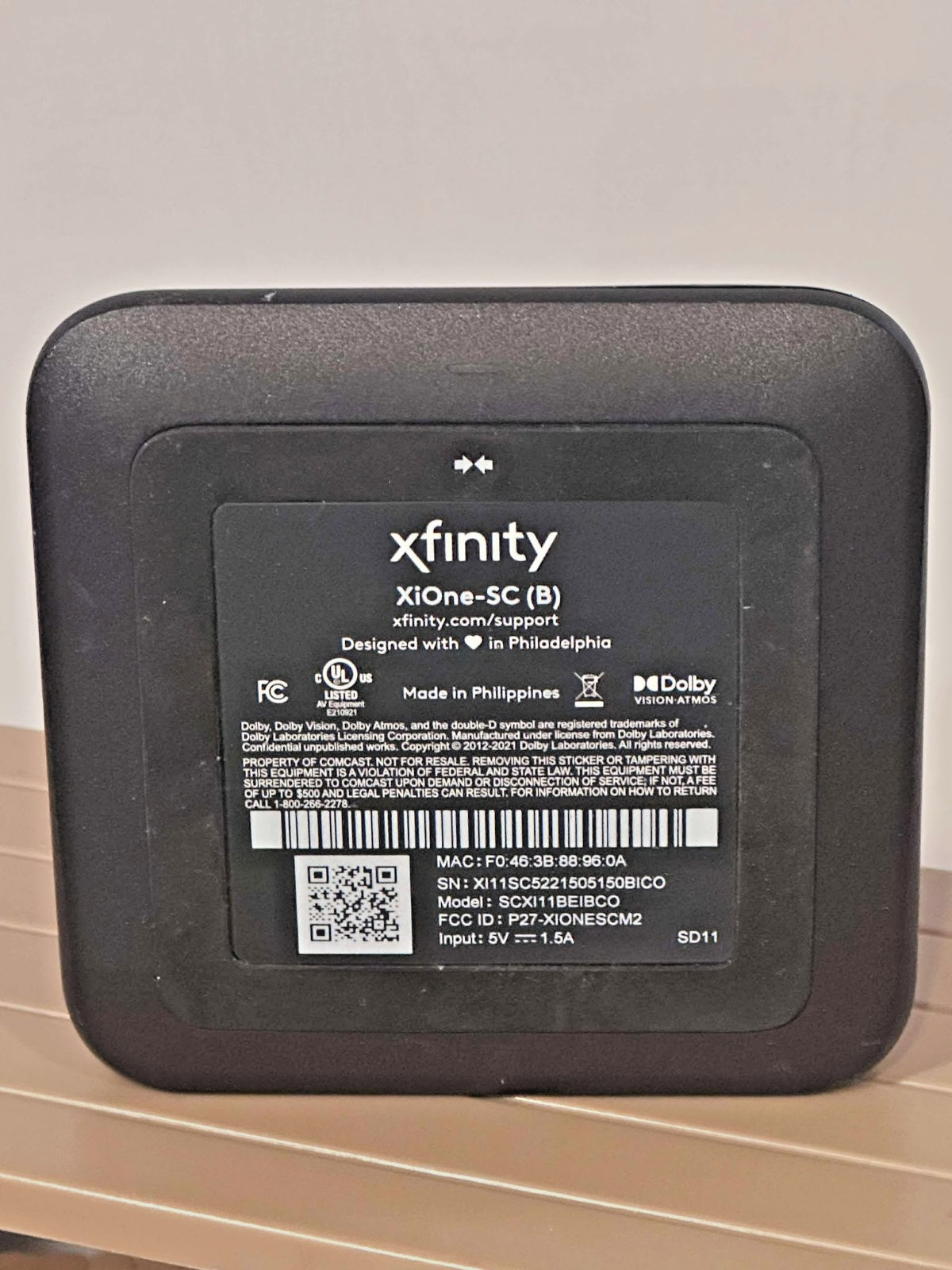 Xfinity XiOne‑SC(B) Streaming Device SCXI11BEIBCO 4K WiFi‑Ready TV Box Unit Only