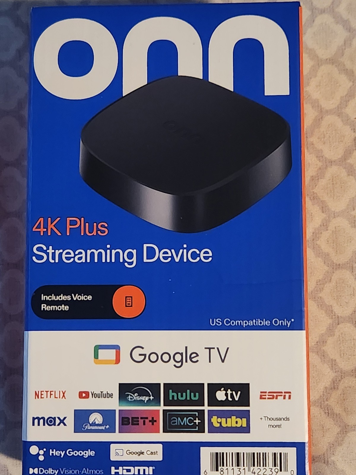onn 4K PLUS Google TV Android Streaming Device 4K UHD 2GB RAM 16GB Storage NEW