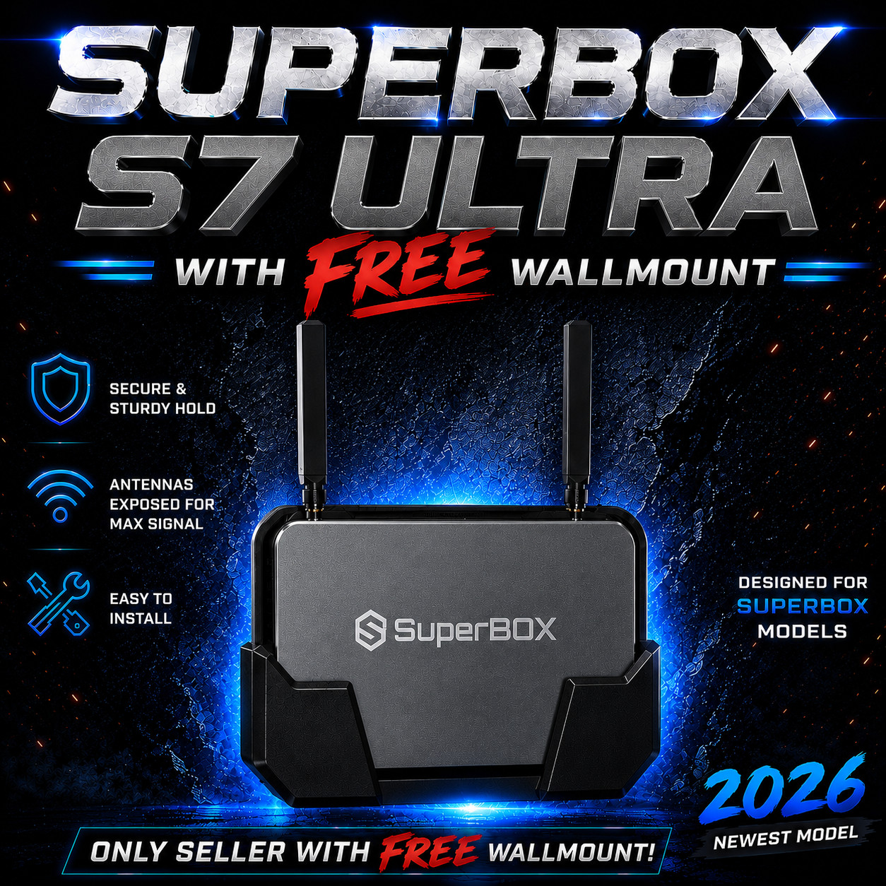 🔥SUPERBOX S7 ULTRA WITH 💥FREE WALL MOUNT! 💥FREE 2ND DAY AIR SHIPPING! ✈️