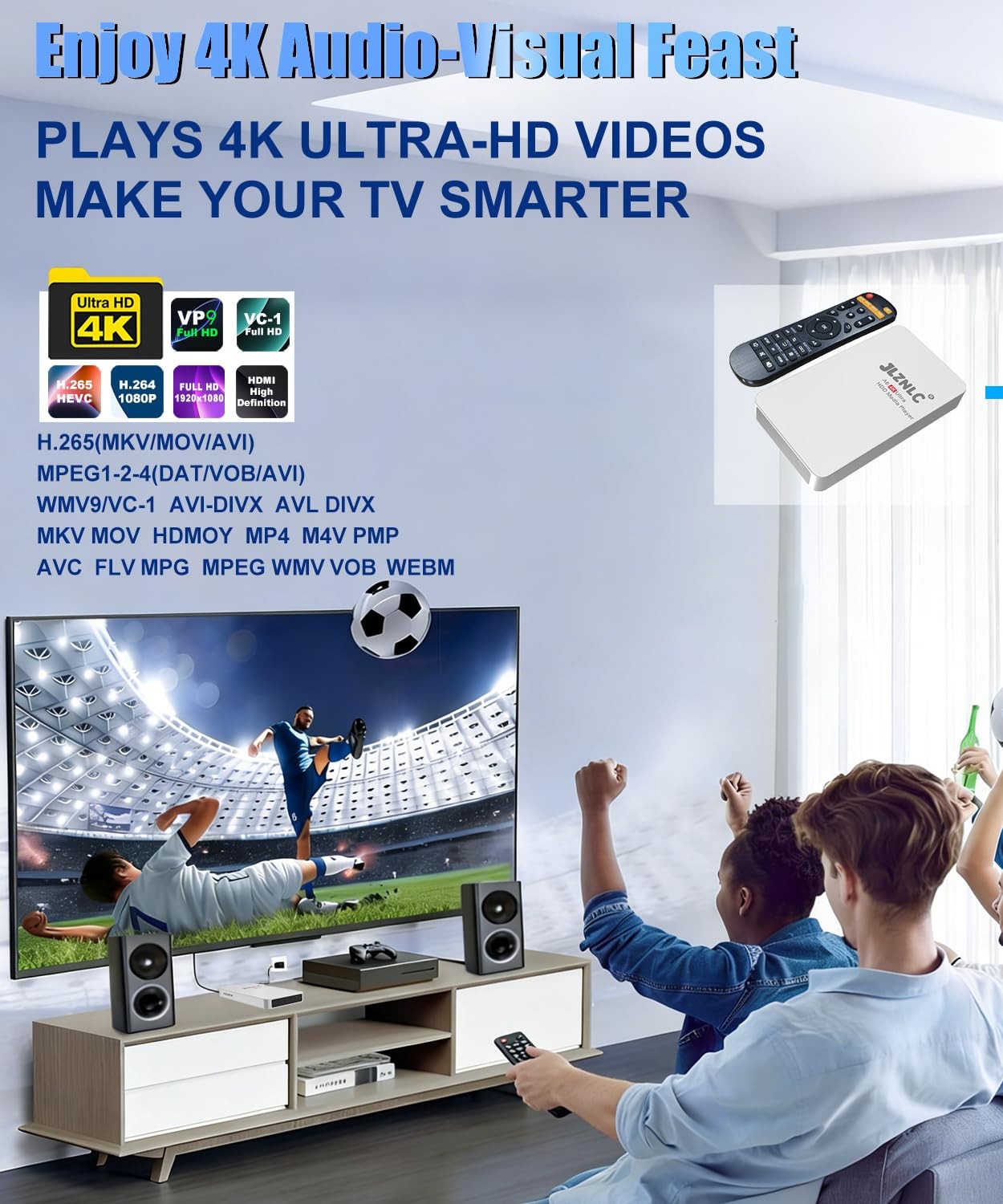 4K Ultra HD Media Player & HDD Enclosure 2-in-1,Digital Signage, Play H.265/H…