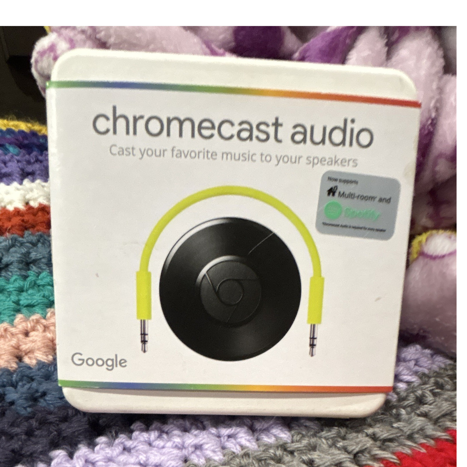 Google Chromecast Audio Wi-Fi Media Streamer 3.5mm & Optical TOSLINK Out. Sealed