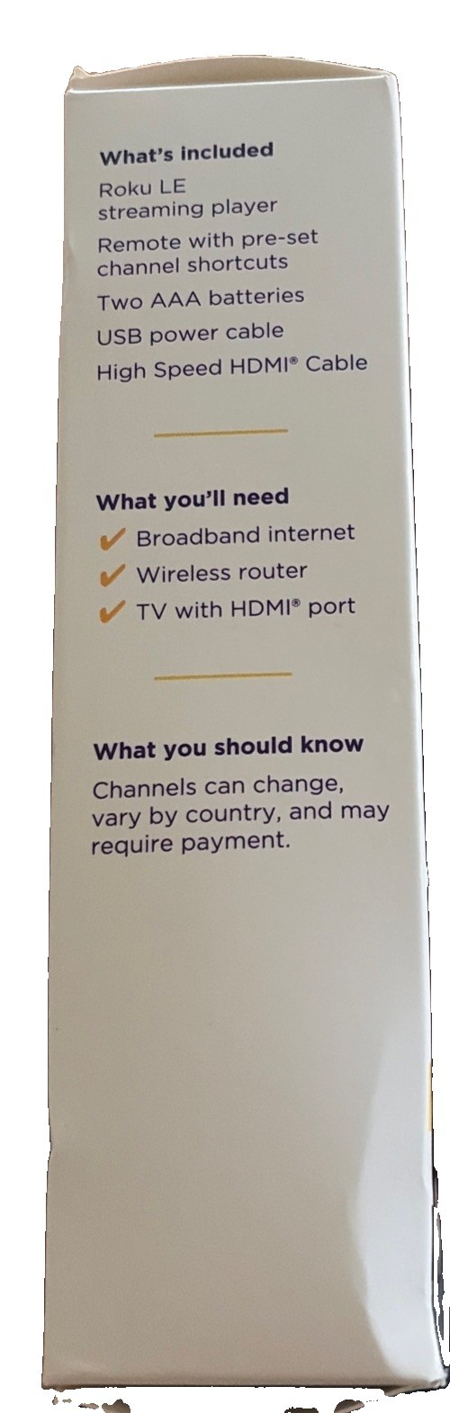 Roku LE HD Streaming Media Player w/ HDMI Cable & Remote NIB Walmart exclusive