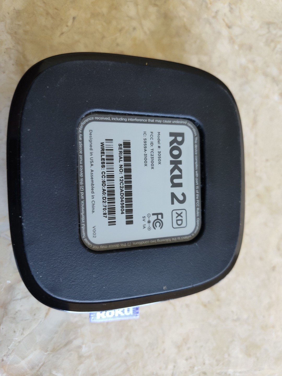 ROKU 2 XD Media Streamer 3050X 2nd Generation (Black) w/ Power Supply