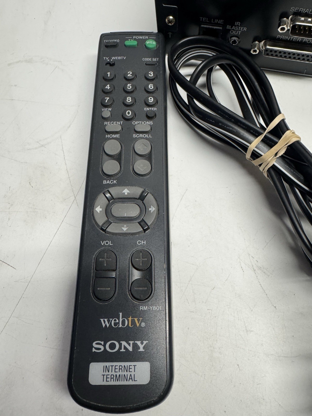 Vintage 1998 Sony WEBTV PLUS INT-W200 Internet Terminal, Keyboard, Cable