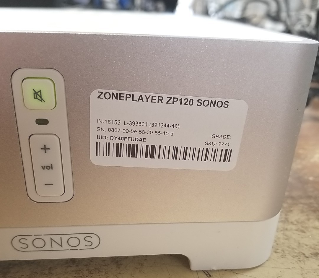 Sonos MULTI-ROOM MUSIC SYSTEM ZonePlayer 120. UNIT ONLY *READ ⬇️*