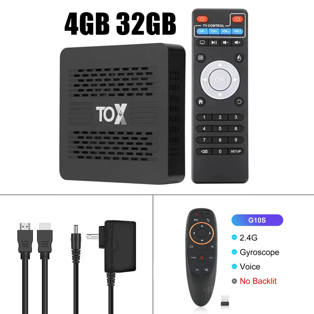 TOX4 Smart TV box RK3528 Android 13 4GB 32GB BT5.0 AV1 1000M LAN 2.4G 5.8G Dual
