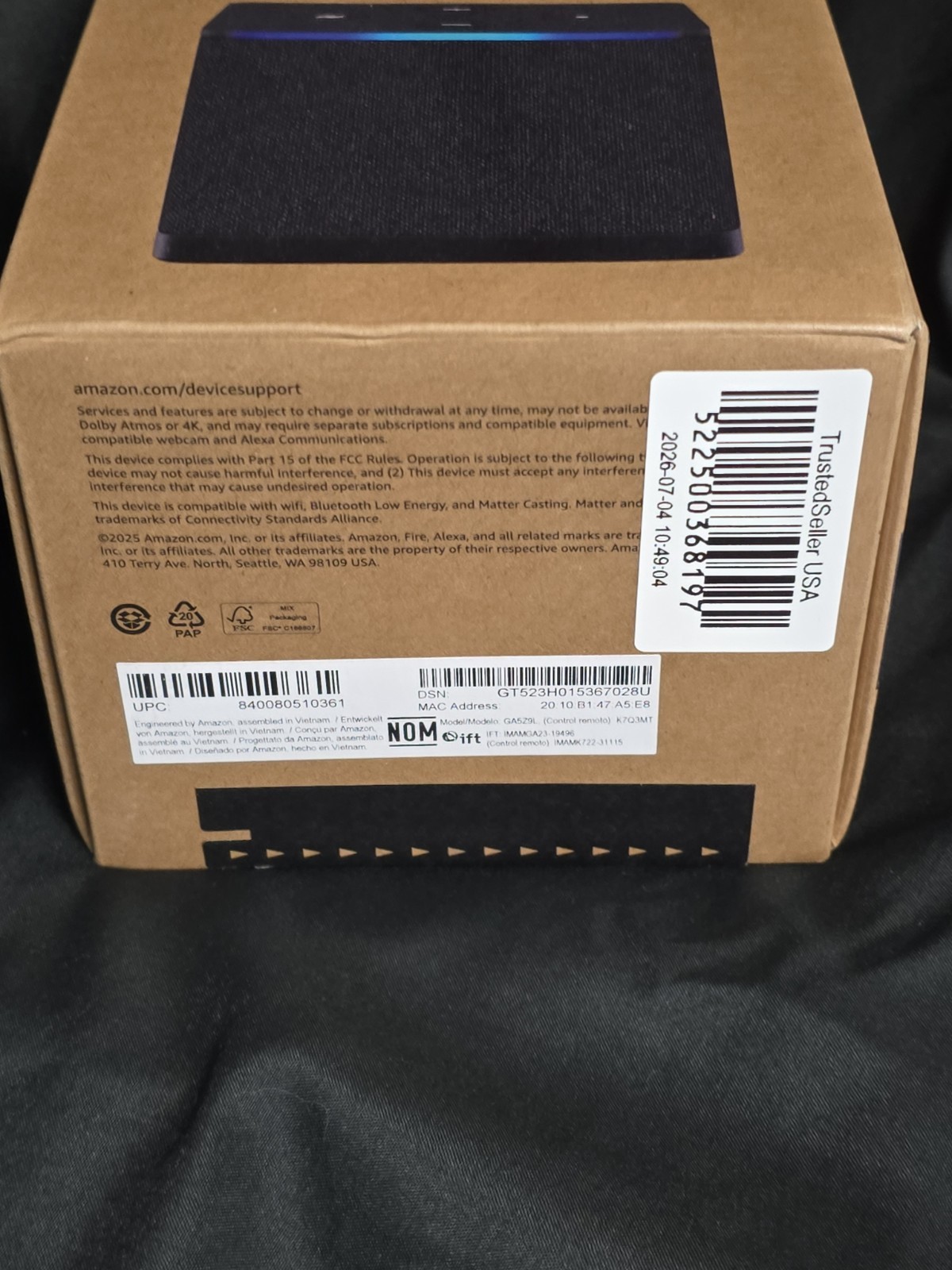 Amazon Fire TV Cube 3rd Gen. Media Streamer GA5Z9L 2025 NEW Sealed