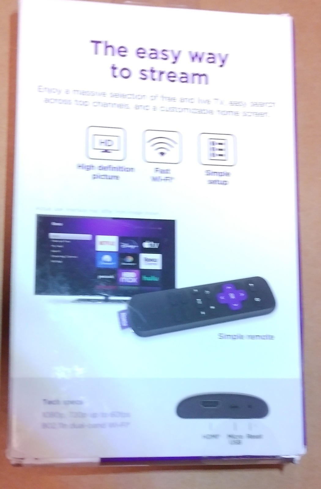 Roku Express HD – NIB, 1080p, 720p up o 60fps, 802.11n Dual Band
