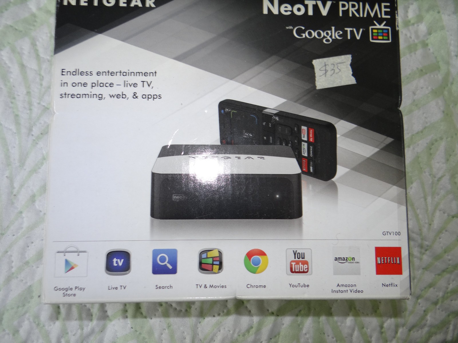 BRAND NEW NeoTV Prime Google TV NETGEAR NEW w/Box Model GTV100