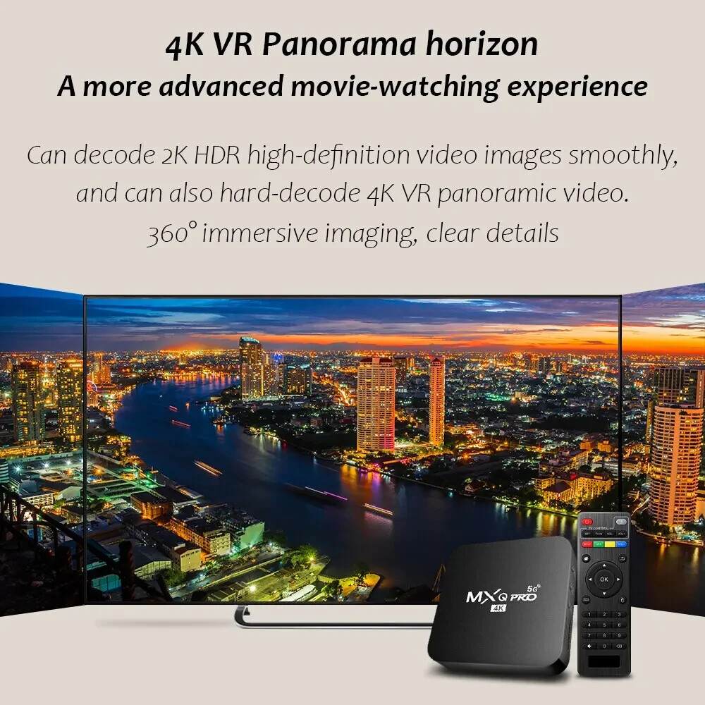 Smart TV Box MXQ-PRO 4K HD Android 10.0 TV BOX 2.4/5G Dual-WIFI 3D Video D