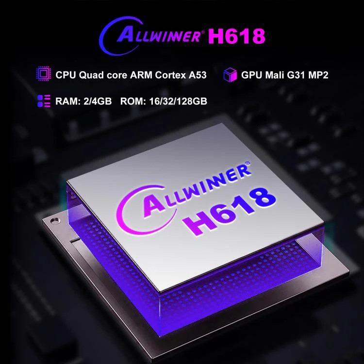 H96 Max H618 Plus Android 14.0 Smart TV Box, Allwinner H618 Quad-core ARM Corte