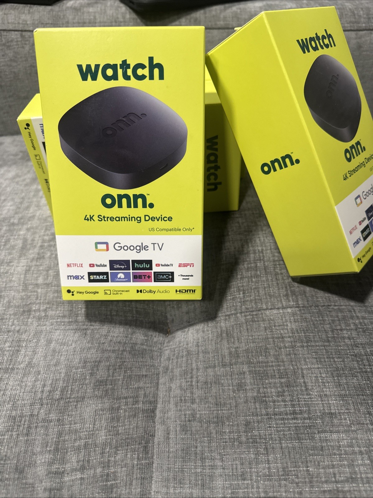 ONN Google TV 4K HD Streaming Box Voice Control Google Assistant