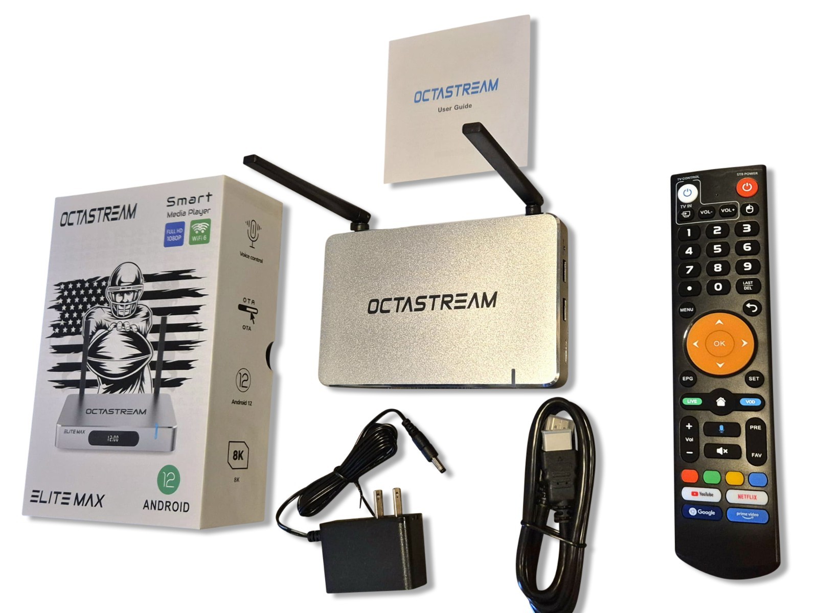 40+ App OctaStream Elite Max Bluetooth Remote Voice WIFI6 Authorized Seller