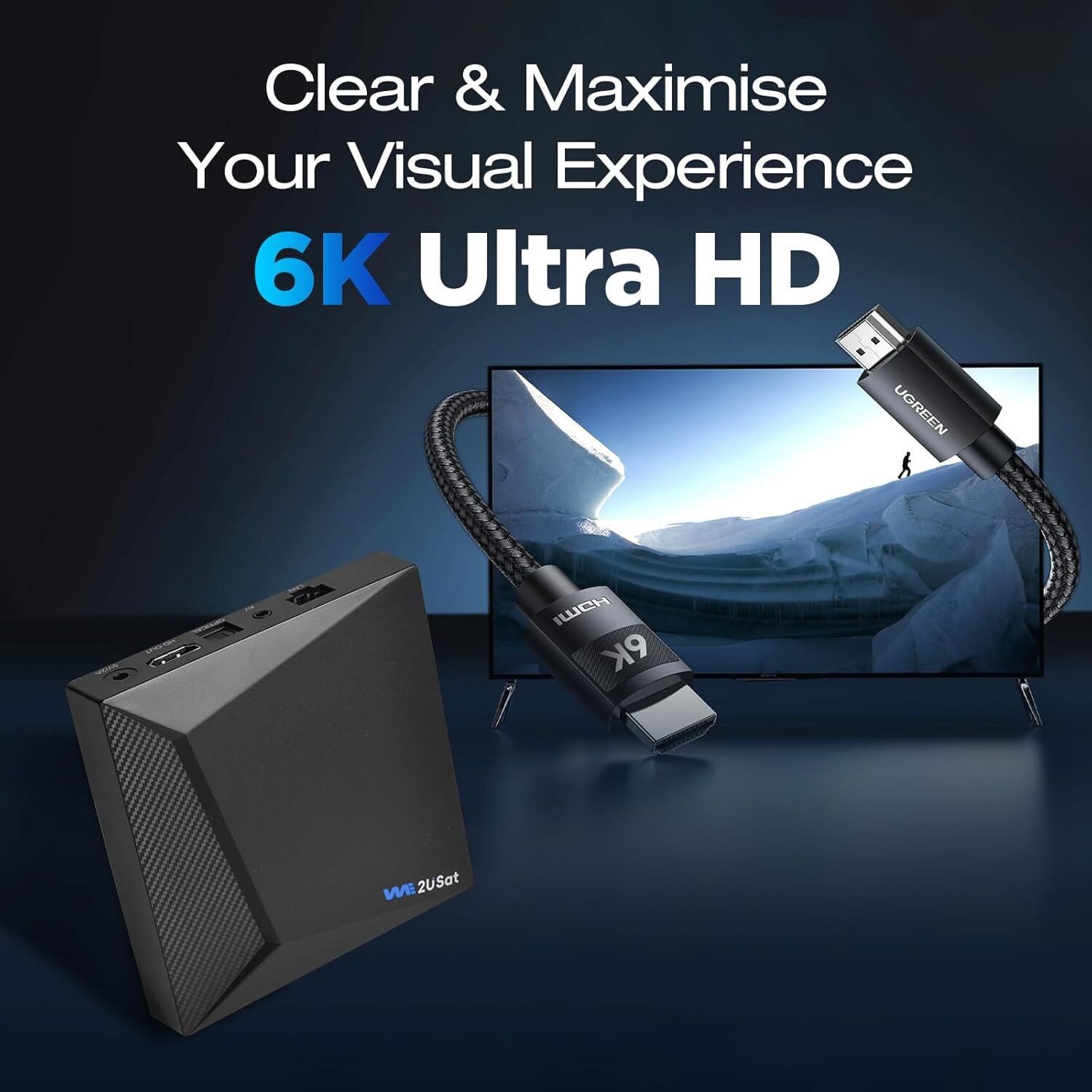 Brand New 2026 We2USat K3 6K Android Box Smart WiFi Voice Remote TV Box Player