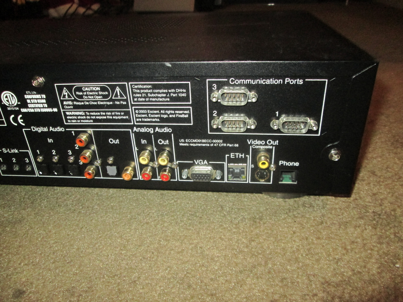 ESCIENT Fireball E-40 Digital Music Manager W/ Remote AS-IS PARTS OR REPAIR