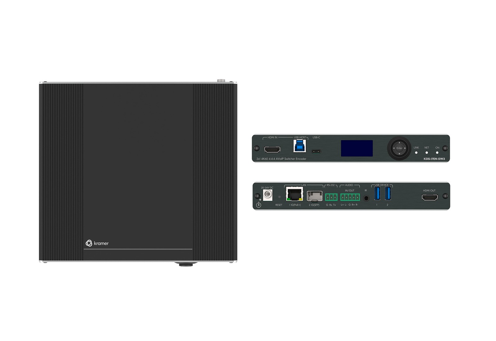 Kramer KDS-17EN-SW2 AV over IP Switcher Encoder 4K60 / Dante / USB-C PD