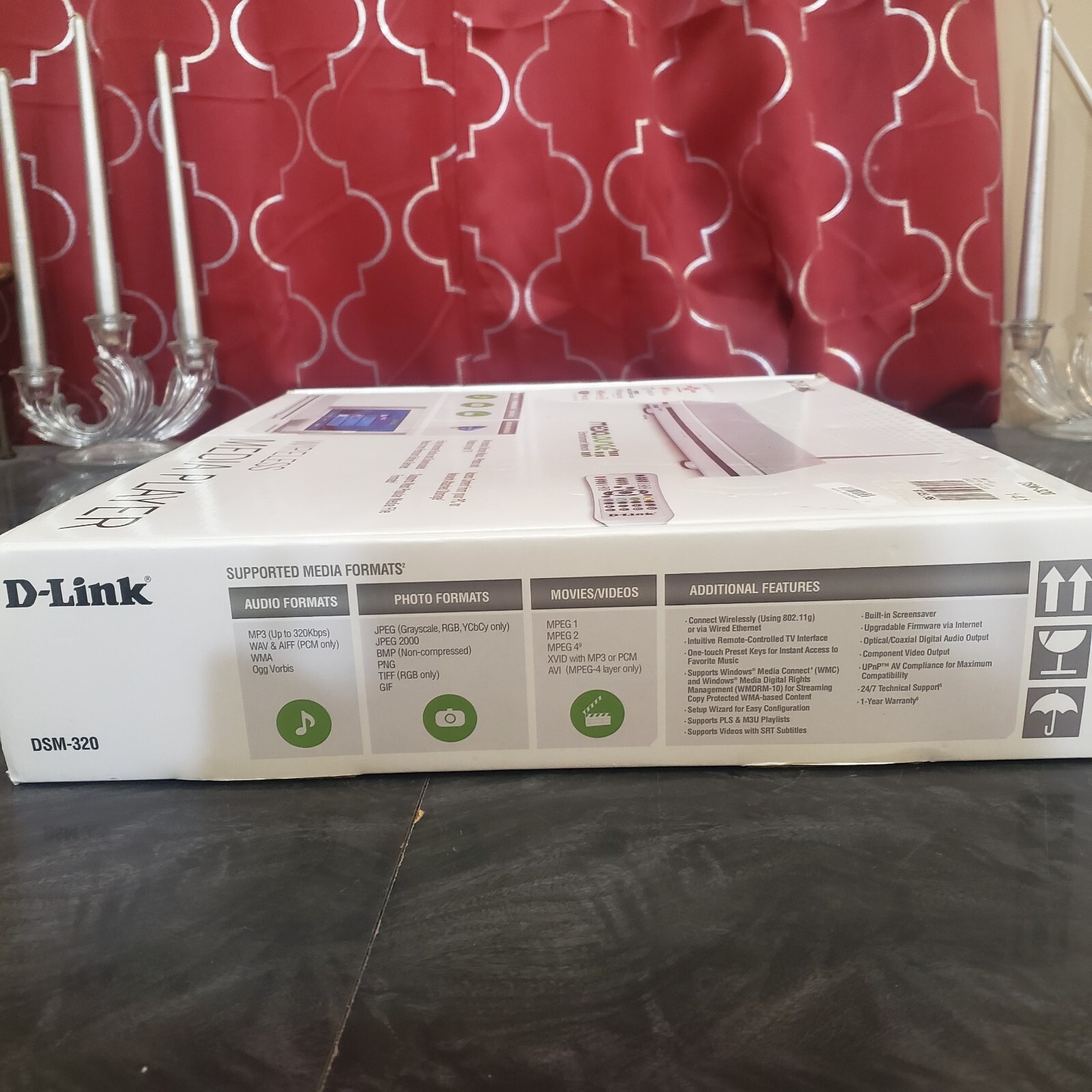 D-Link Media Lounge Digital Wireless Media Player DSM-320 Silver
