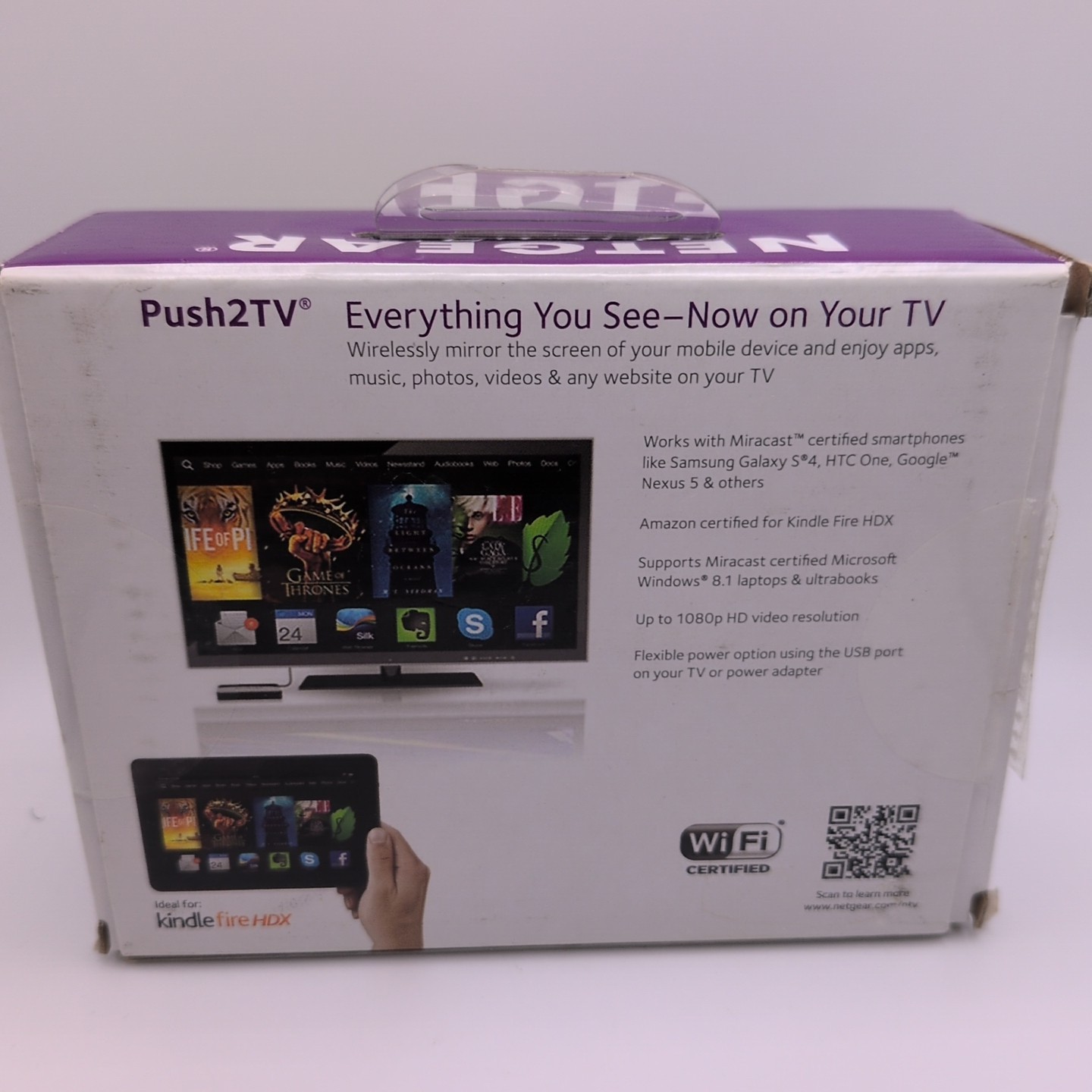 NETGEAR Push 2 TV Model: PVT3000 Media Streamer No Power Brick Included